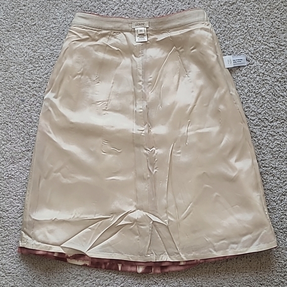 J.Crew Wool A-Line Button Front Skirt Women’s 00 Red Cream Floral - Picture 9 of 14